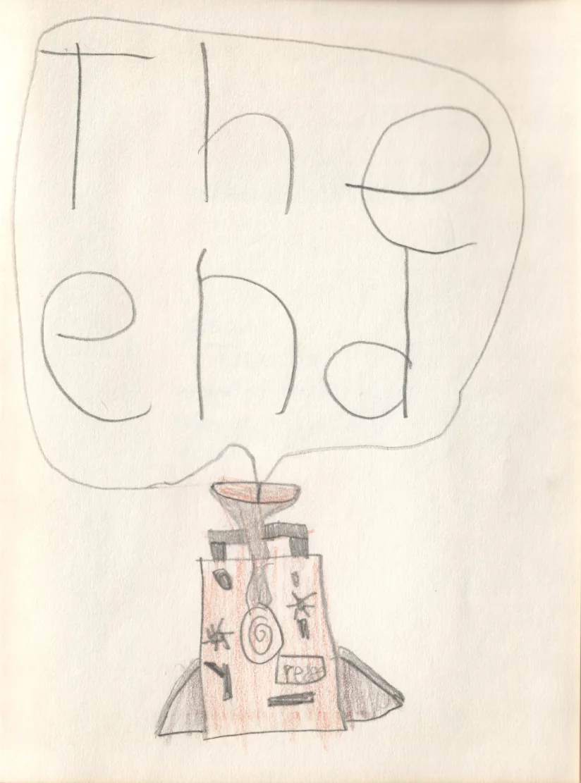 "The end" — the last page of the 2nd-grade book