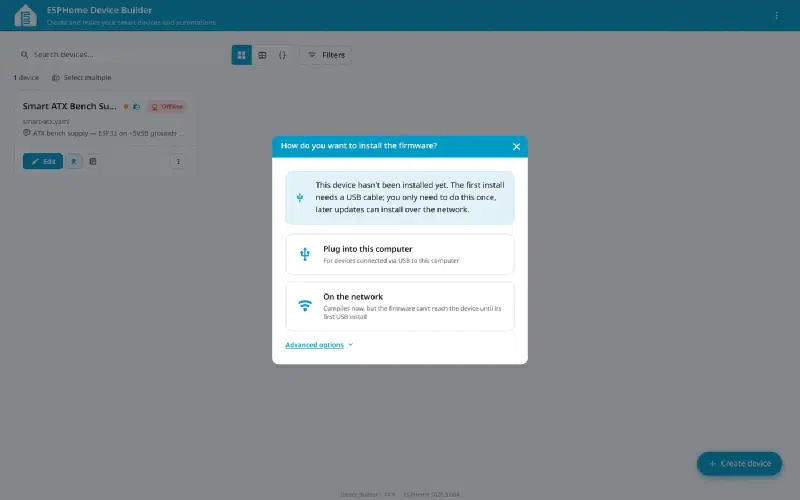 The install dialog offering &ldquo;Plug into this computer&rdquo; and &ldquo;On the network&rdquo;
